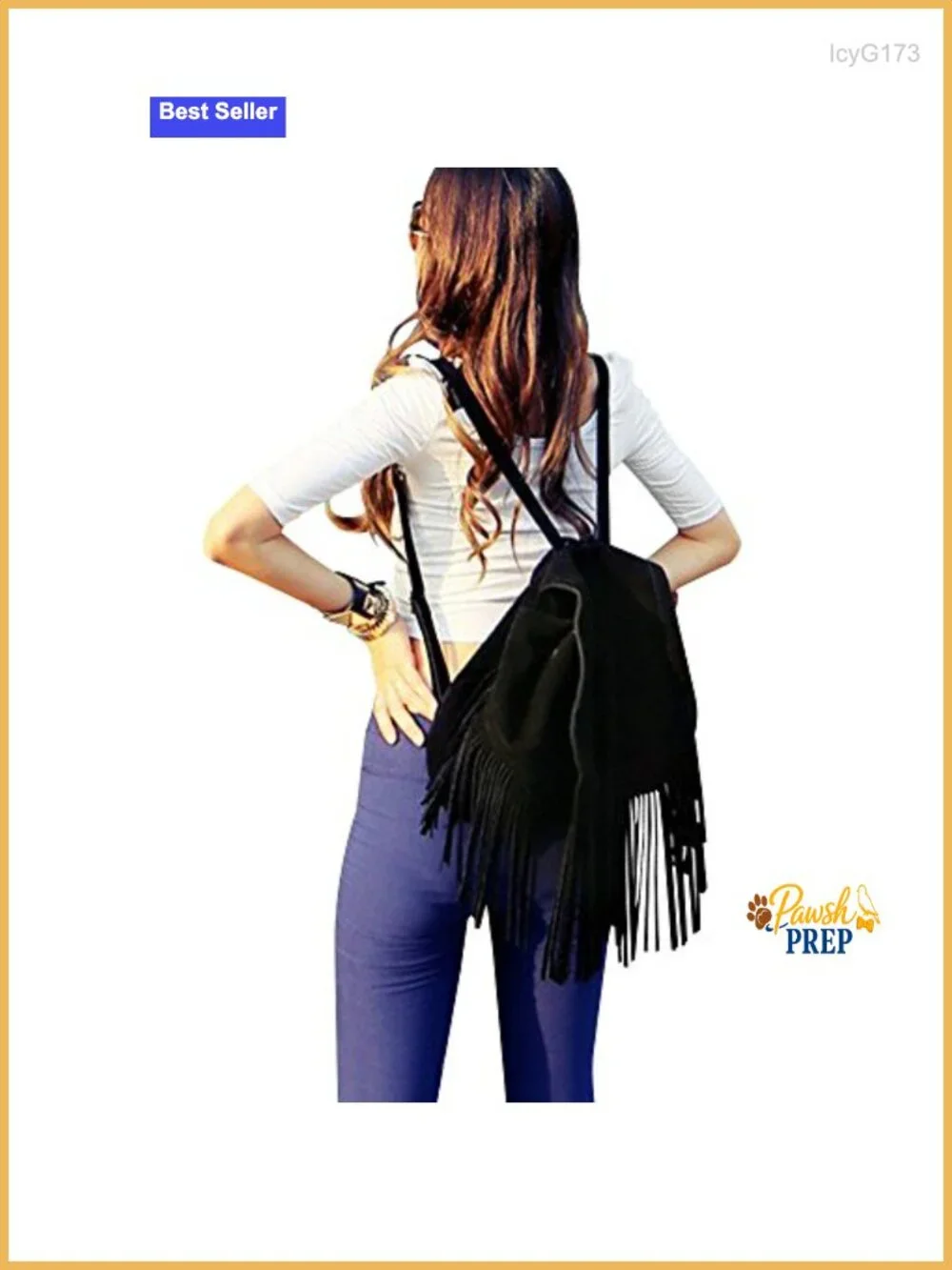 Women Faux Leather Fringe Tassel Backpack Purse Travel Daypack Shoulder Bag